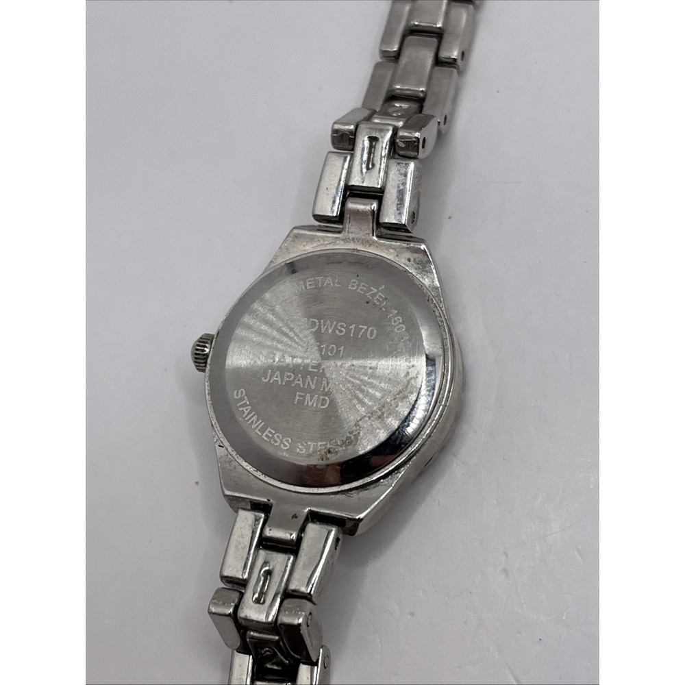 Women's Mother of Pearl Dial Quartz Watch‎ Crystal Bezel 7.5" Band- New Battery - Picture 8 of 9